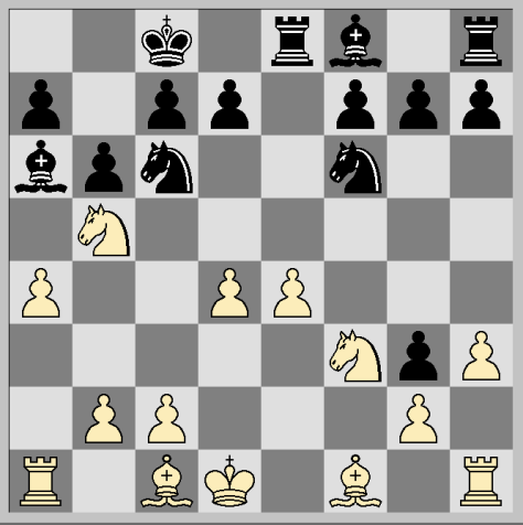 Een belangrijk alternatief is 6.Dd2 maar ook in deze variant is veel verbetering op de gespeelde theorie mogelijk, bijvoorbeeld 6....Dh5+!N 7.Pf3 g5! 8.Kd1 Lb7 eveneens met voordeel voor zwart. 6...La6 7.