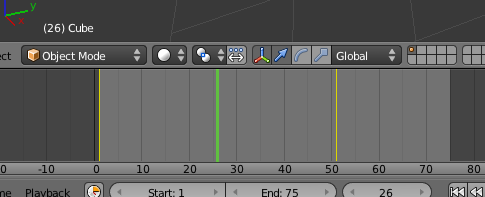 Je ziet nu de animatie lopen. De groene lijn in het Timeline Panel geeft het huidige frame aan (figuur 4). figuur 4 Druk op <Esc> om de animatie te annuleren.