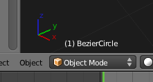 Links onder in de Side View zien we dat deze cirkel de naam BezierCircle heeft