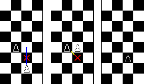 3.4.2 Rokade Bij een rokade zijn de koning en de toren betrokken. De rokade is de enige zet in het schaakspel waarbij in een zet meerdere stukken worden verplaatst.