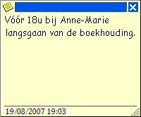 Sluit het venster van de notitie door op de knop te klikken.