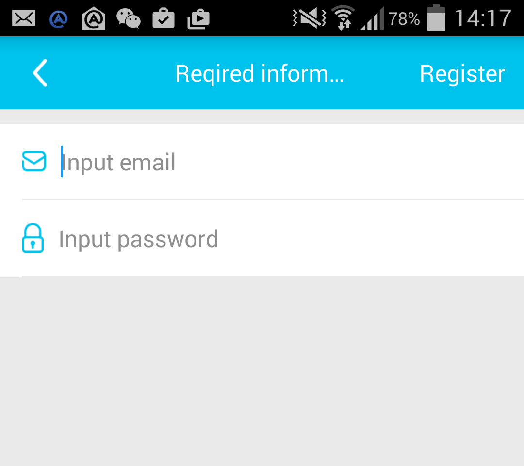 3. Software 3.1. Download en installeer de Fittypet APP Download de Fittypet APP uit de Appstore voor ios apparaten, of Google Play voor Android apparaten. 3.2. Registreer een nieuw account 3.2.1. Open het programma, klik op de Register knop als u nog geen account heeft.