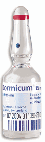 15 Midazolam (Dormicum ) Wateroplosbaar benzodiazepine met snelle kortdurende werking.
