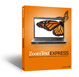 Zoomtext Express ZoomText Express lost dit probleem op door de inhoud van het scherm licht te vergroten (tot 2 maal) zodat alles net iets groter verschijnt en makkelijker leesbaar is.