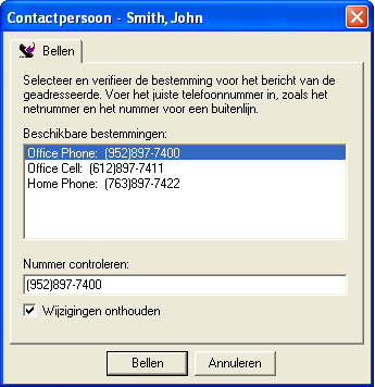 Desktop Messaging voor Novell GroupWise gebruiken Contact opnemen met de afzender van een bericht U kunt reageren op een e-mailbericht van CallPilot of GroupWise met een telefoongesprek in plaats van