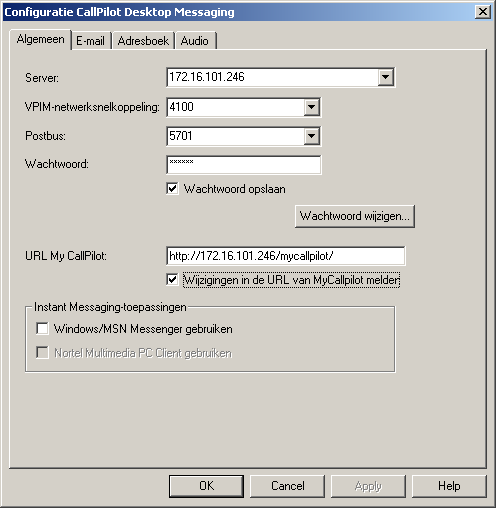 Desktop Messaging voor Novell GroupWise gebruiken De instellingen van de postbus wijzigen Opmerking: U kunt een vergeten wachtwoord voor uw postbus wijzigen via e-mail of een geheime vraag.