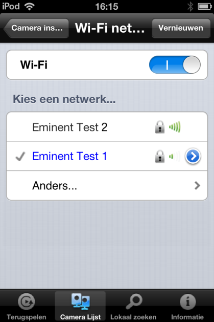 47 NEDERLANDS Zet Wi-Fi op ON om de Wi-Fi functie in te schakelen.