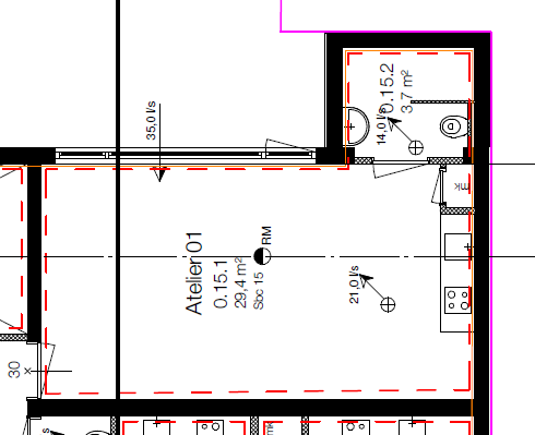 Atelierruimtes Atelier 1 (gebruiks-)oppervlakte 29 m² De huurprijs voor Atelier 1 bedraagt het onderstaande bedrag. Dit is exclusief 21 % BTW, gas, water en licht en servicekosten.