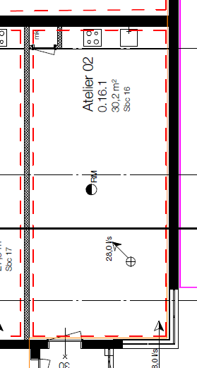 Atelier 2 (gebruiks-)oppervlakte 30 m² De huurprijs voor Atelier 2 bedraagt het onderstaande bedrag. Dit is exclusief 21 % BTW, gas, water en licht en servicekosten.