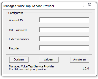 5 P a g i n a Na het toevoegen van de TAPI Driver dient deze geconfigureerd te worden voor de juiste Managed Voice gebruiker. Klik hiervoor op de configuratieknop.