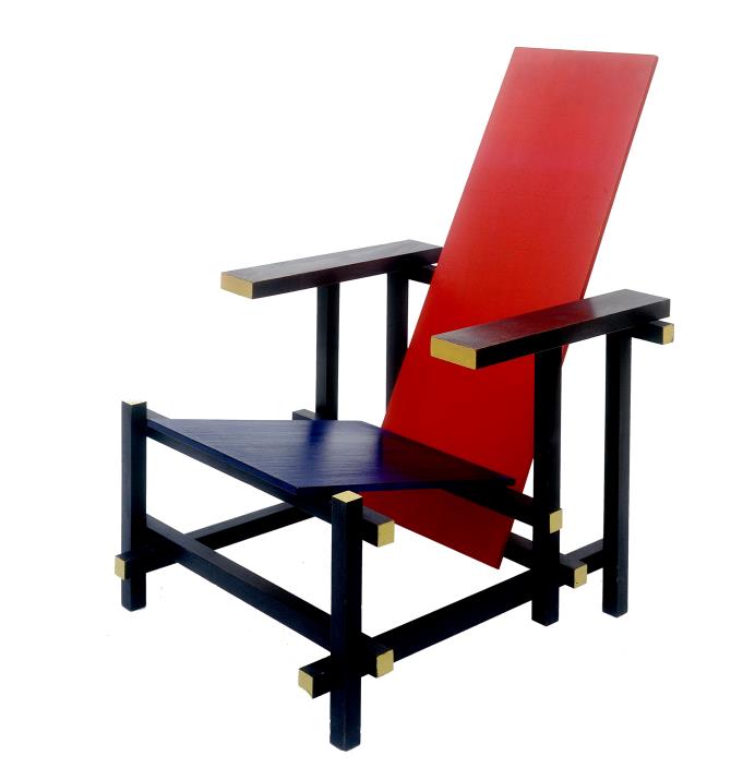 Gerrit Rietveld, rood-blauwe stoel, 1919 Modernisme en postmodernisme: Gerrit Rietveld en Maarten Baas Deze serie vragen waarin ontwerpen van Gerrit Rietveld en Maarten Baas centraal stonden, had een