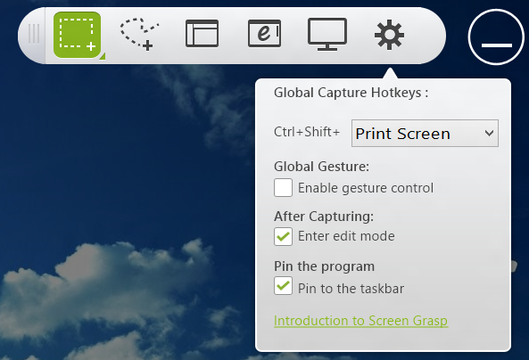 30 - Acer Screen Grasp Nr. Beschrijving Opname webpagina: Leg een volledige webpagina vast, 4 inclusief de gedeelten van de pagina die op dat moment niet zichtbaar zijn.