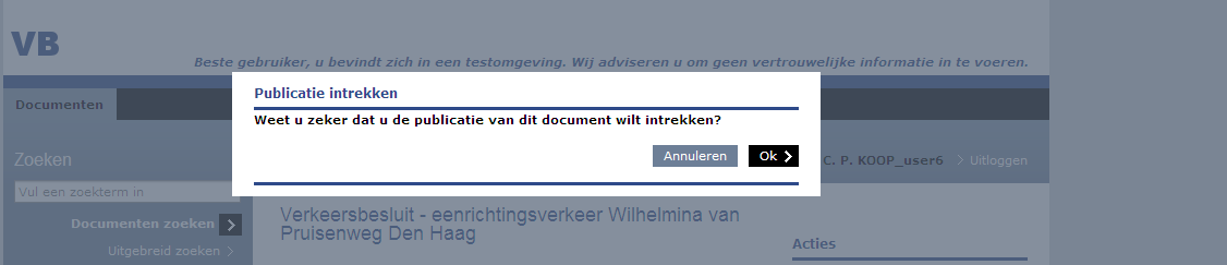 4.4.9 Document goedkeuren (alleen rol Controleur) Via deze optie kan een document worden goedgekeurd. Het afkeuren van een document is niet mogelijk.