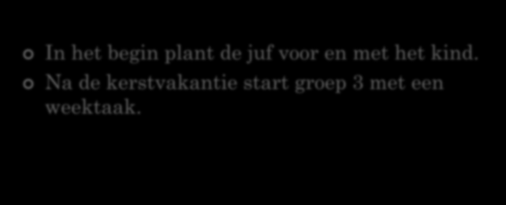 WEEKTAAK/PLANNEN GROEP 3 In