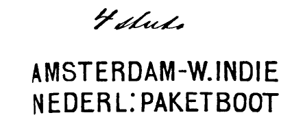 1 oktober 1894 augustus 1899 1904 Koninklijke West-Indische Mail Dienst De mailschepen waren onder andere de stoomschepen Prins Willem V en de Oranje Nassau.