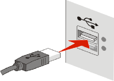 Controleer of de USB-kabel correct is aangesloten 1 Sluit de grote rechthoekige aansluiting aan op een USB-poort op uw computer.