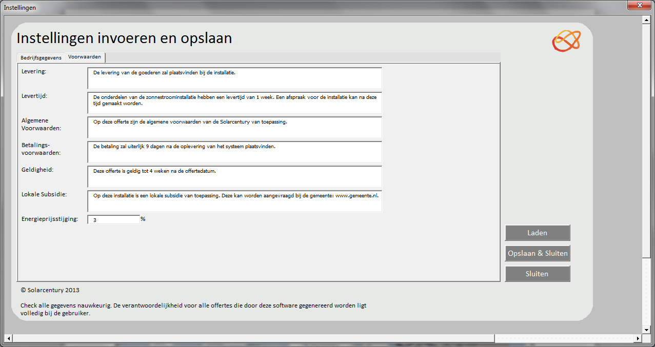 Page : 3 of 5 Nieuw is de mogelijkheid om een locatie op te geven waar de offertes opgeslagen moeten worden.