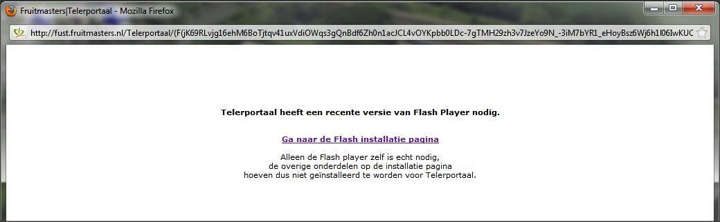 4 FIREFOX Installeren Adobe Flash Player Klik op de link: Ga naar de Flash installatie pagina Deze link brengt u naar het download