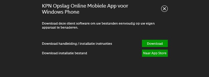 download pagina voor Opslag Online voor alle apparaten die Windows Phone 8 gebruiken.