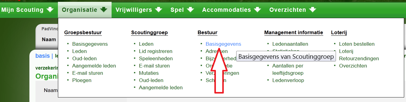 3 Acties in Scouts Online In dit hoofdstuk wordt beschreven hoe je gegevens verwerkt in Scouts Online. Er wordt uit gegaan van de basissamenstelling en -handelingen, zoals beschreven in paragraaf 2.3. Voor de onderstaande handelingen moet je als gegevensbeheerder of secretaris zijn ingelogd in Scouts Online.