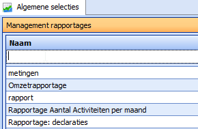 Managementrapportages Managementrapportages kunt u gebruiken om de gegevens vanuit Curasoft in rapportages of draaitabellen te plaatsen.
