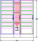 GWWKJE GWWKJE14r Coffret + gaine en kit 14 rangées soit 336 modules multi 9 Kast + koker in zelfbouwpakket 14 rijen, 336 multi 9 modules.