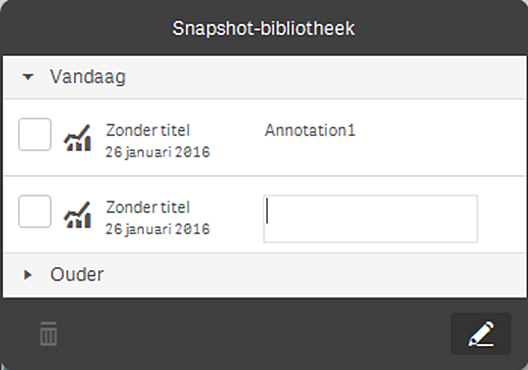 U kunt aantekeningen bij snapshots die deel uitmaken van een gepubliceerde versie van een app, niet bewerken. 4. Bewerk de aantekening. 5. Klik op @ of buiten het tekstvak.