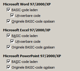 Wanneer u BASIC-code laden kiest, kunt u de macro's in LibreOffice bewerken.