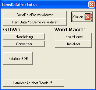 GDWin Handleiding converteer: Gebruikers van het programma GensData voor Windows (GD-Win) starten hier het  Word Macro Lees mij eerst: Hiermee krijgt u informatie over de installatie van de Word