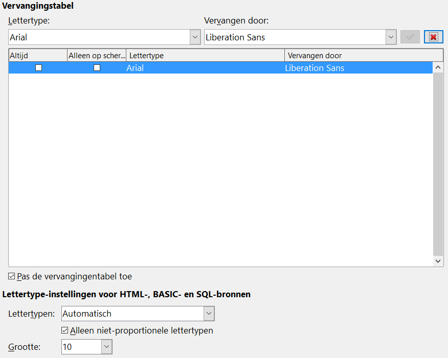waarover uw computersysteem wel beschikt. Misschien geeft u de voorkeur aan een ander lettertype dan hetgeen LibreOffice kiest.
