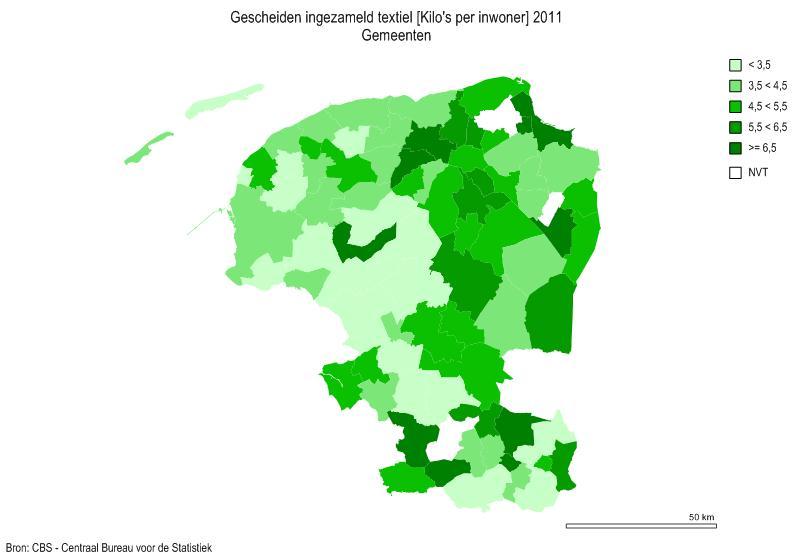 Drenthe 4,9 kg/inw. Friesland 3,8 kg/inw.