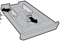 8. Trek het verlengstuk van de uitvoerlade naar buiten. Papier in lade 2 plaatsen OPMERKING: Lade 2 is beschikbaar voor sommige modellen van de printer.