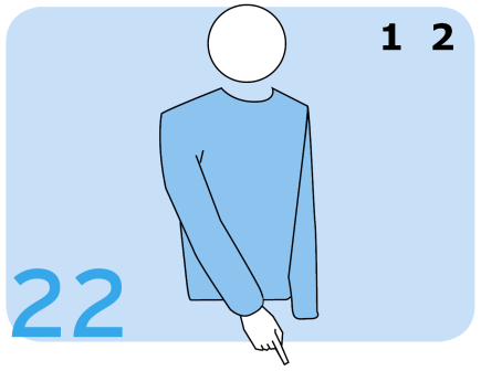 DE OFFICIËLE TEKENS MET DE HAND VAN DE SCHEIDSRECHTERS Foutieve aanvalsactie - door een achterspeler, door een libero of op de opslag van de tegenstrever: R.13.3.3; 13.3.4; 13.3.5; 23.3.2.3d,e; 24.