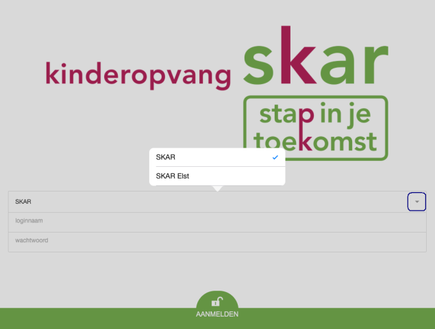 Handleiding Ruiltool App Kinderopvang SKAR Om in te loggen op de ruiltool app gaat u naar Mijn SKAR-ouderportaal, via www.skar.nl. Hier kiest u een locatie van SKAR-Elst of voor SKAR overige locaties.