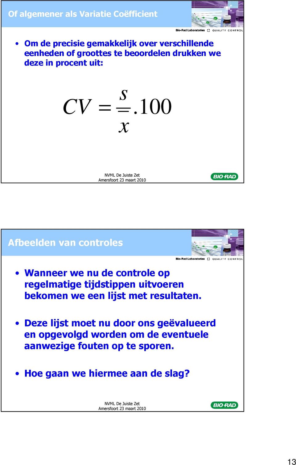 100 Afbeelden van controles Wanneer we nu de controle op regelmatige tijdstippen uitvoeren bekomen we een