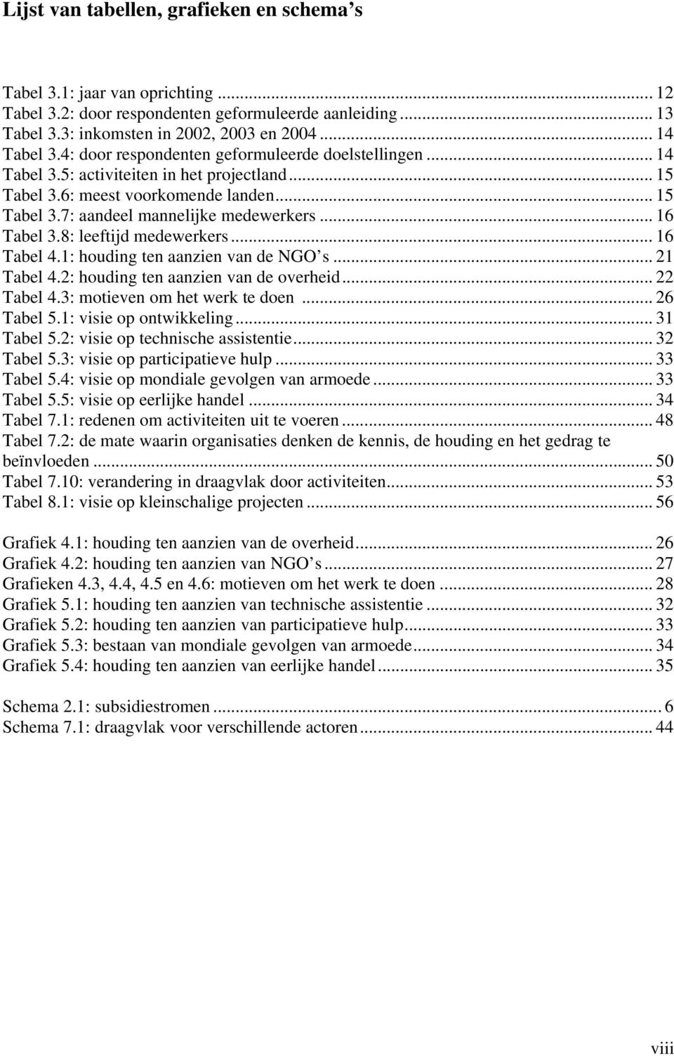 .. 16 Tabel 3.8: leeftijd medewerkers... 16 Tabel 4.1: houding ten aanzien van de NGO s... 21 Tabel 4.2: houding ten aanzien van de overheid... 22 Tabel 4.3: motieven om het werk te doen... 26 Tabel 5.