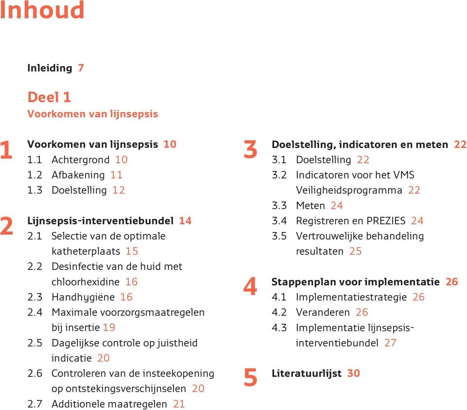 5 Dagelijkse controle op juistheid indicatie 20 2.6 Controleren van de insteekopening op ontstekingsverschijnselen 20 2.7 Additionele maatregelen 21 3 4 5 Doelstelling, indicatoren en meten 22 3.