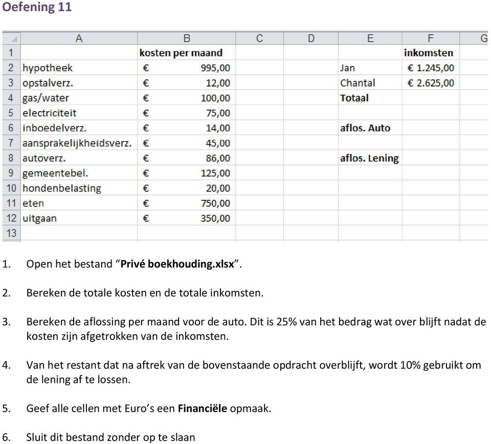 Dit is 25% van het bedrag wat over blijft nadat de kosten zijn afgetrokken van de inkomsten. 4.