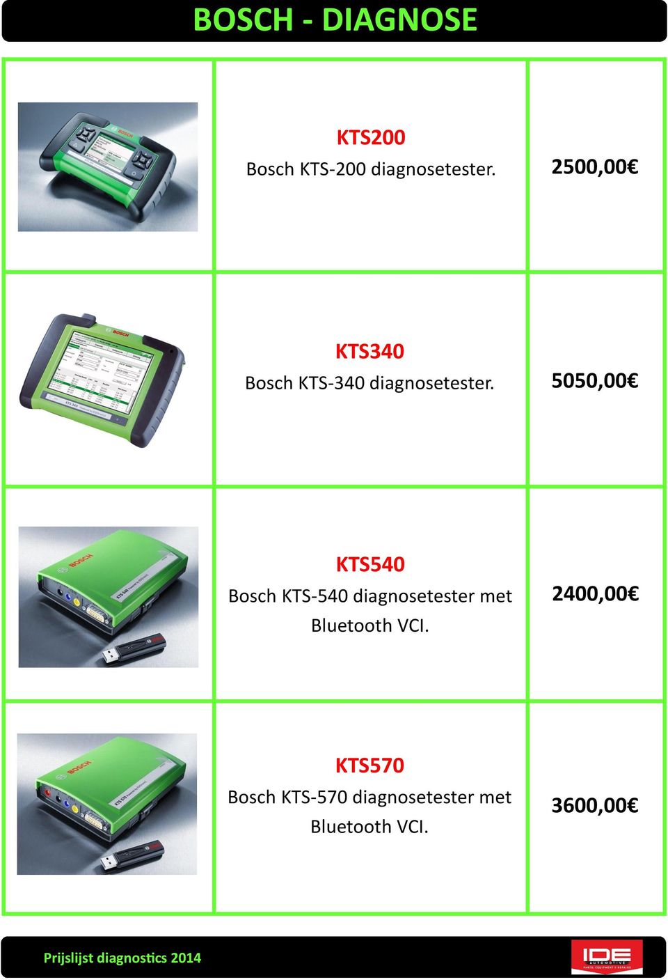 5050,00 KTS540 Bosch KTS-540 diagnosetester met Bluetooth