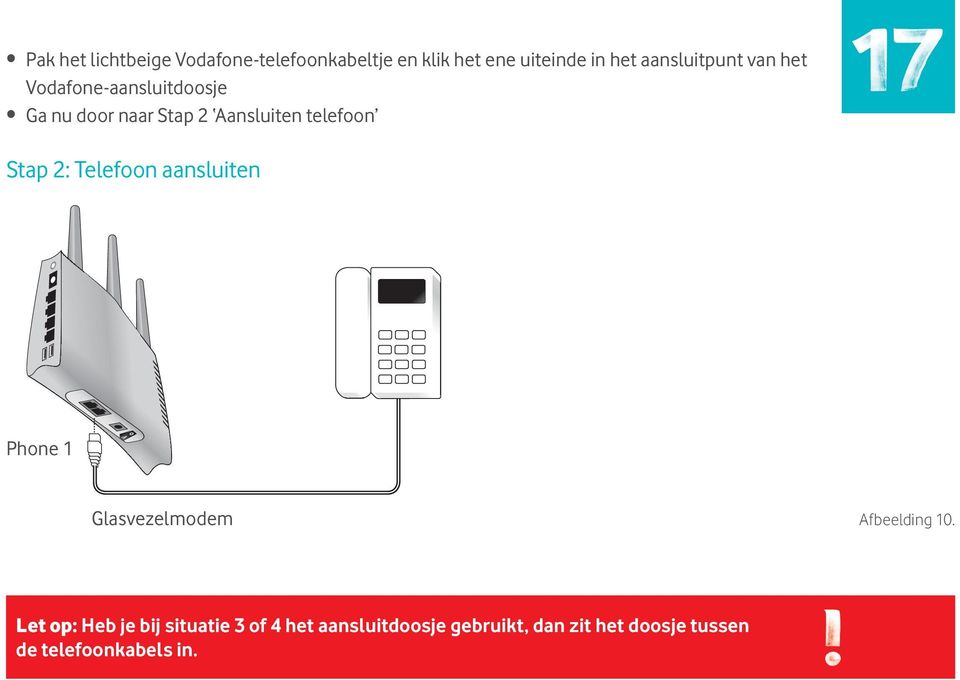 telefoon Stap 2: Telefoon aansluiten Phone 1 Glasvezelmodem Afbeelding 10.