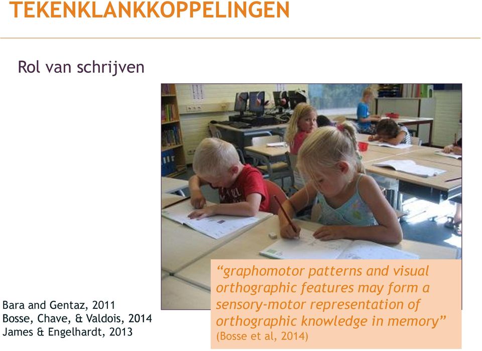 patterns and visual orthographic features may form a sensory-motor