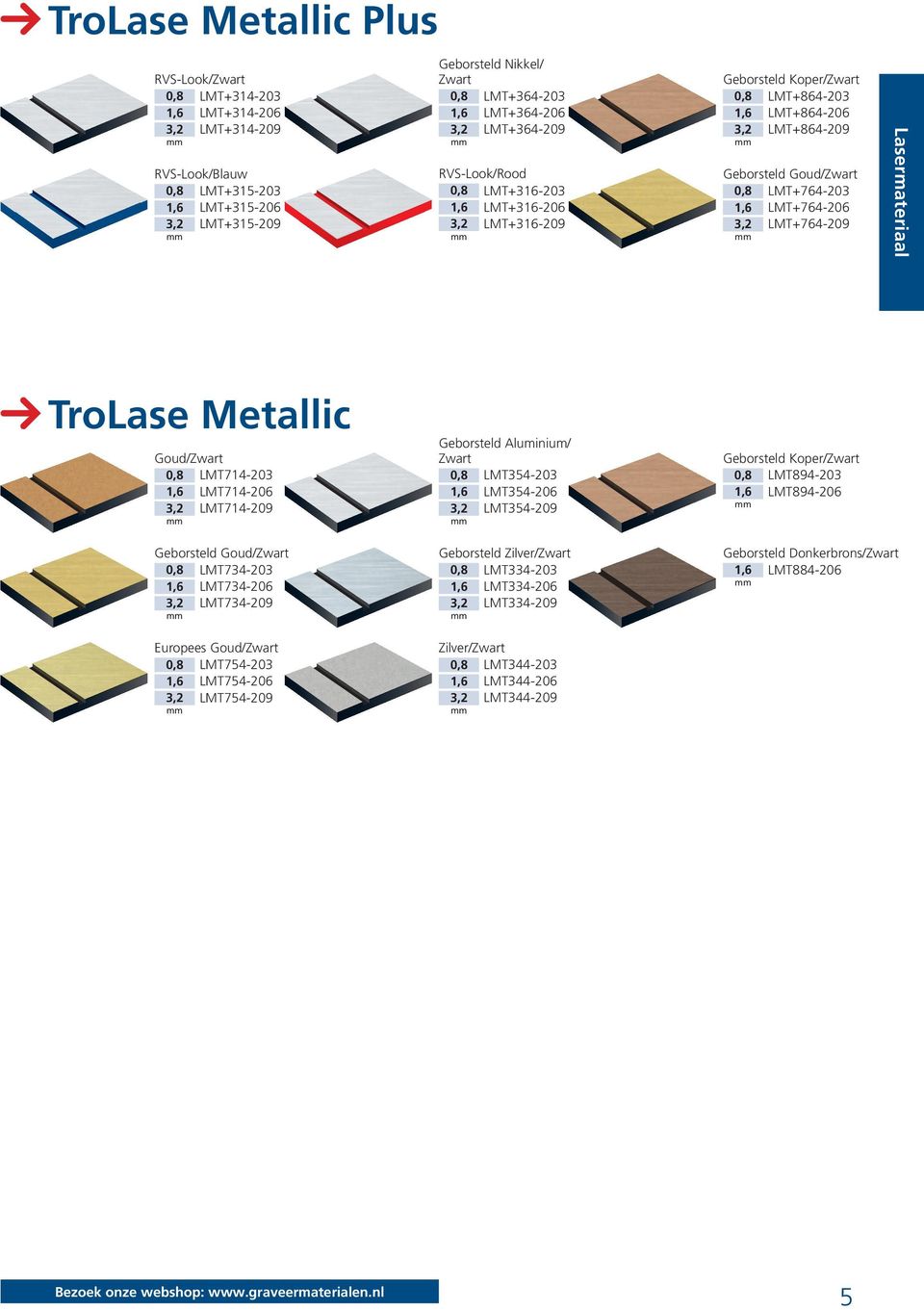 LMT714-206 LMT714-209 Geborsteld Goud/Zwart LMT734-203 LMT734-206 LMT734-209 Europees Goud/Zwart LMT754-203 LMT754-206 LMT754-209 Geborsteld Aluminium/ Zwart LMT354-203 LMT354-206 LMT354-209