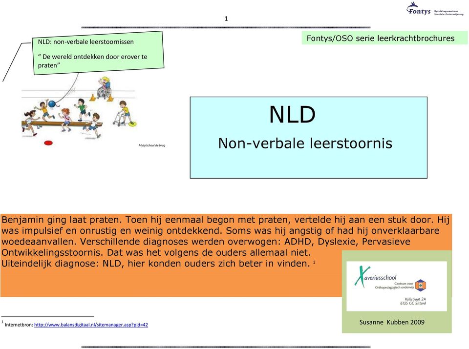 Soms was hij angstig of had hij onverklaarbare woedeaanvallen. Verschillende diagnoses werden overwogen: ADHD, Dyslexie, Pervasieve Ontwikkelingsstoornis.