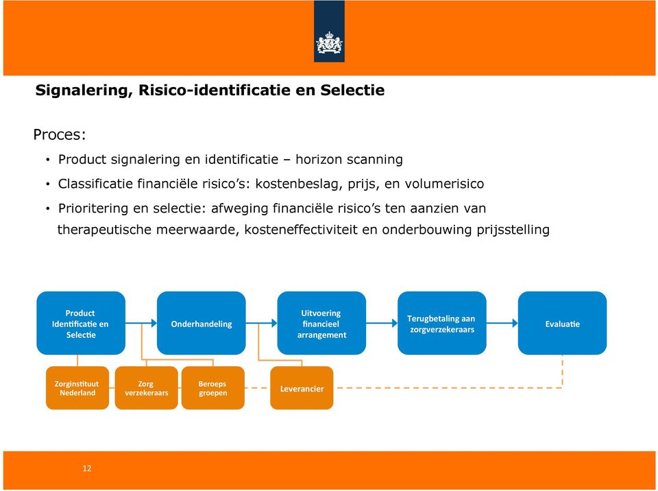 therapeutische meerwaarde, kosteneffectiviteit en onderbouwing prijsstelling Product Iden7fica7e en Selec7e Onderhandeling