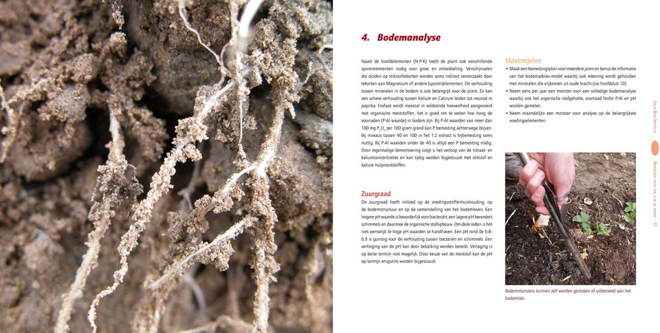 De verhouding tussen mineralen in de bodem is ook belangrijk voor de plant. Zo kan een scheve verhouding tussen Kalium en Calcium leiden tot neusrot in paprika.