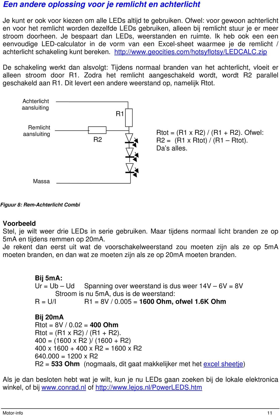 Motor info LED verlichting op de motor bouwen - PDF Gratis download