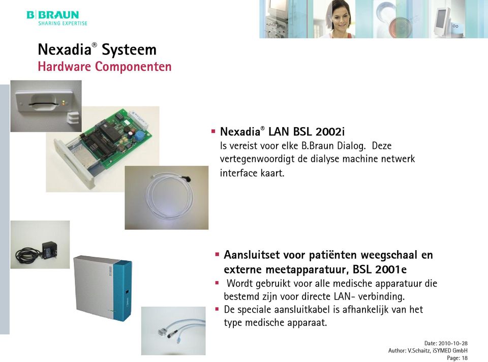 Aansluitset voor patiënten weegschaal en externe meetapparatuur, BSL 2001e Wordt gebruikt voor alle