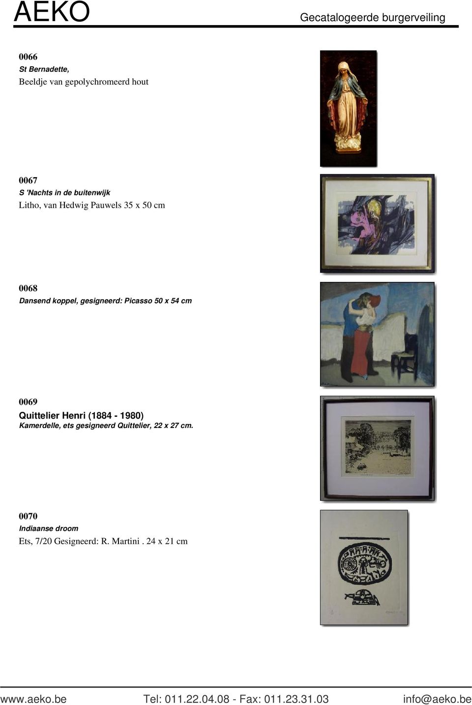 Picasso 50 x 54 cm 0069 Quittelier Henri (1884-1980) Kamerdelle, ets gesigneerd