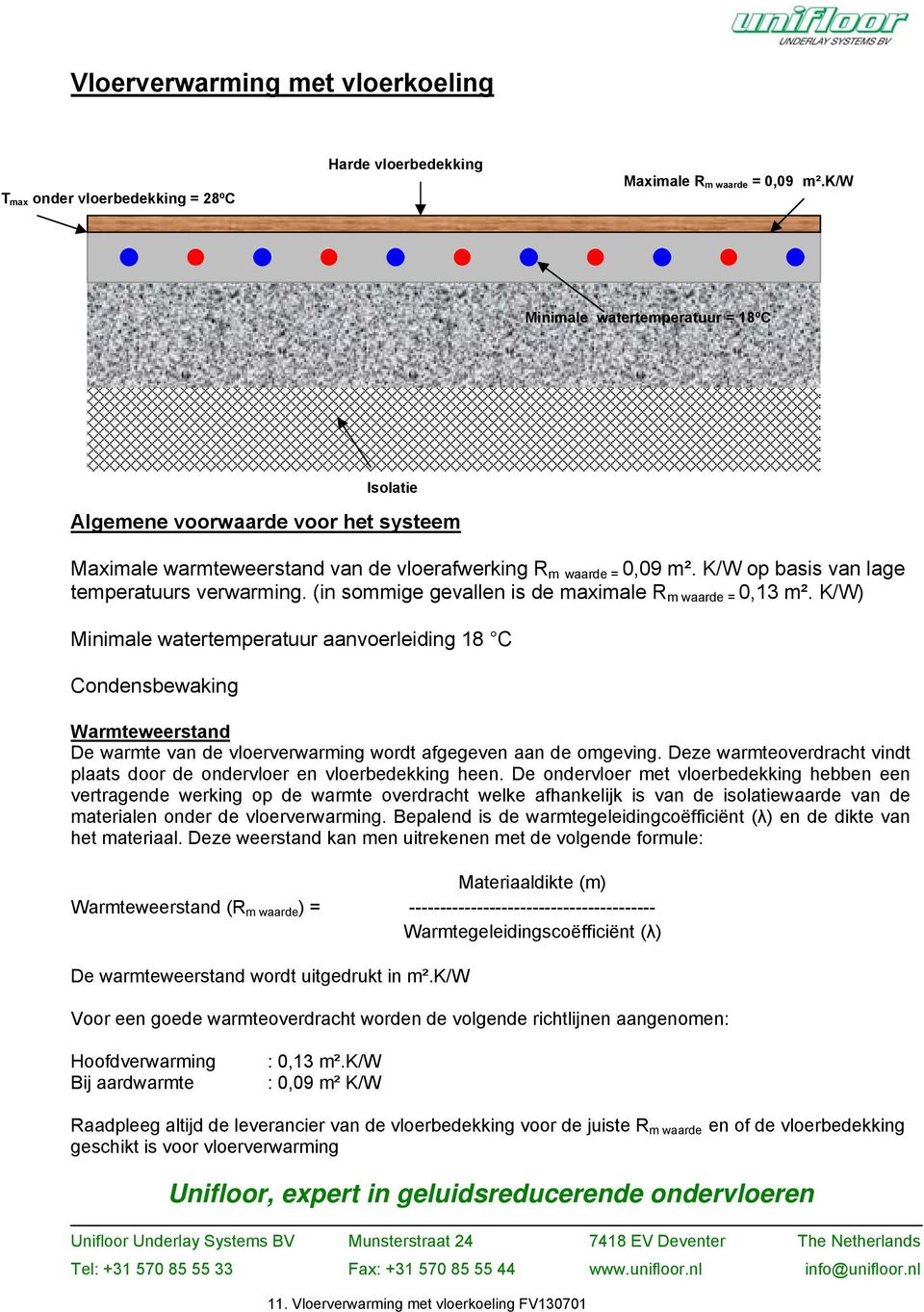 (in sommige gevallen is de maximale R m waarde = 0,13 m².