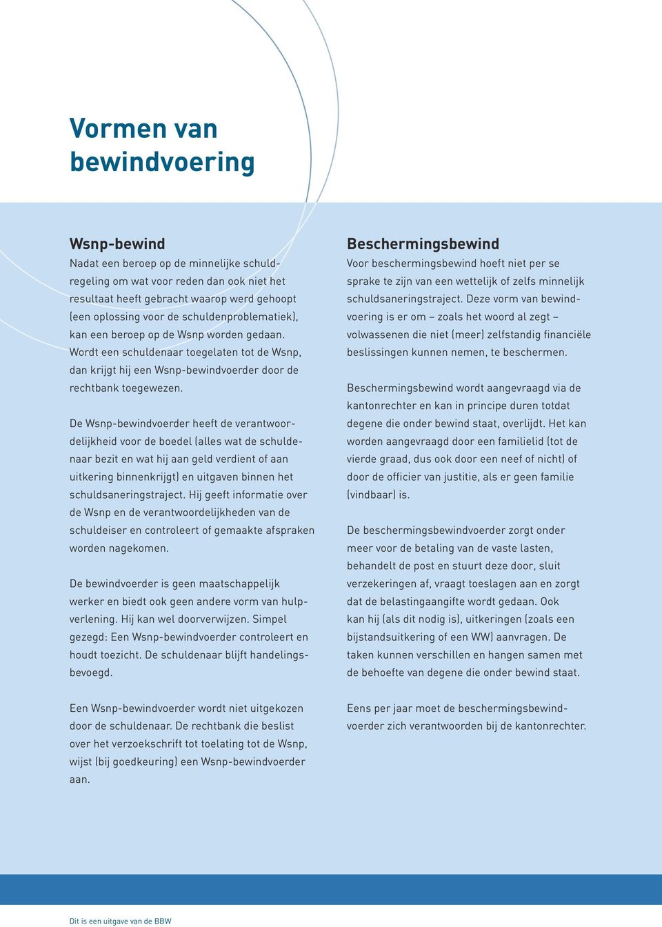 De Wsnp-bewindvoerder heeft de verantwoordelijkheid voor de boedel (alles wat de schuldenaar bezit en wat hij aan geld verdient of aan uitkering binnenkrijgt) en uitgaven binnen het schuld